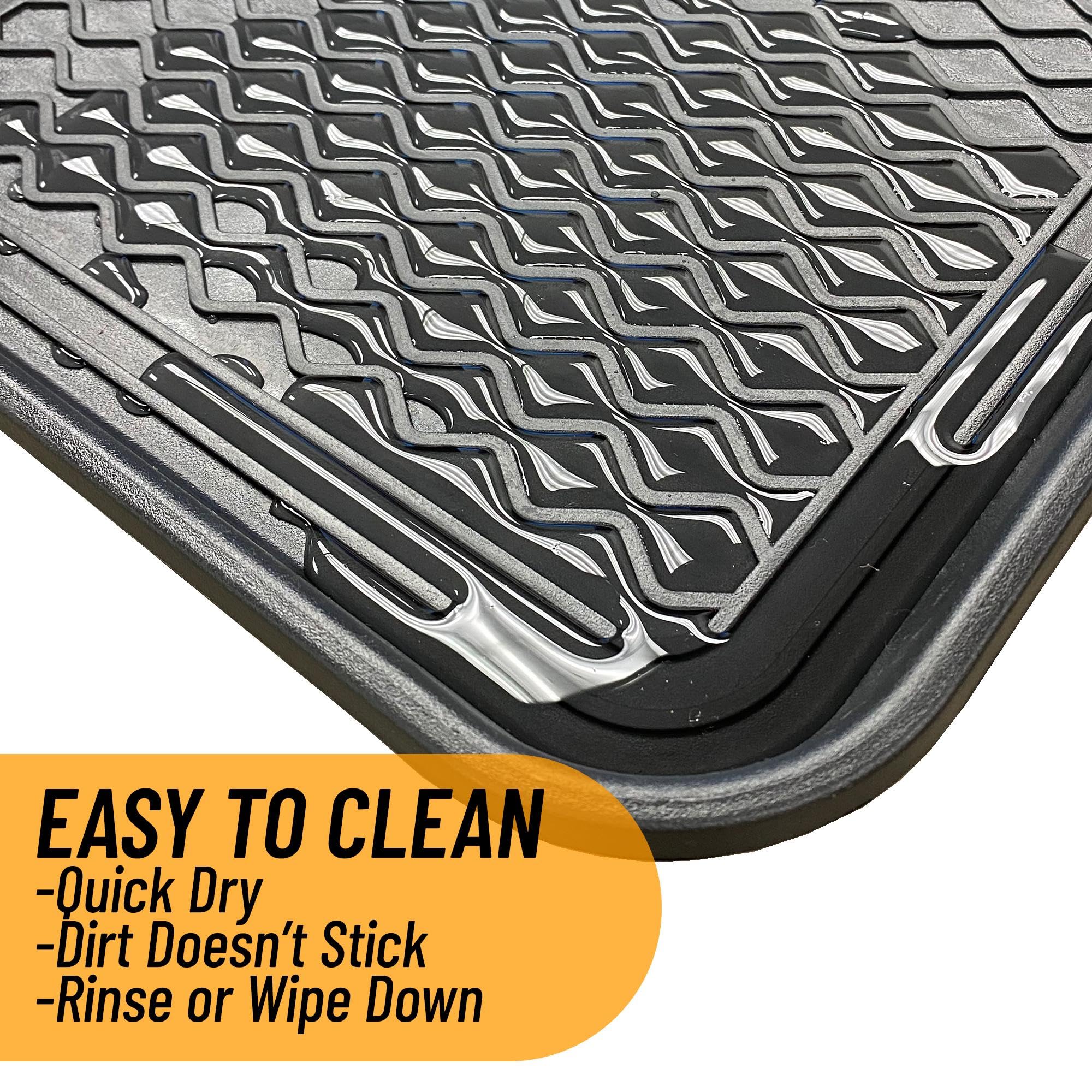 Ottomanson 15” x 30” Multi-Purpose Boot Tray - Waterproof Mat for Shoes, Pet Food, Litter Box, Painting & Planting - 1.2” Raised Edge for Spill Protection