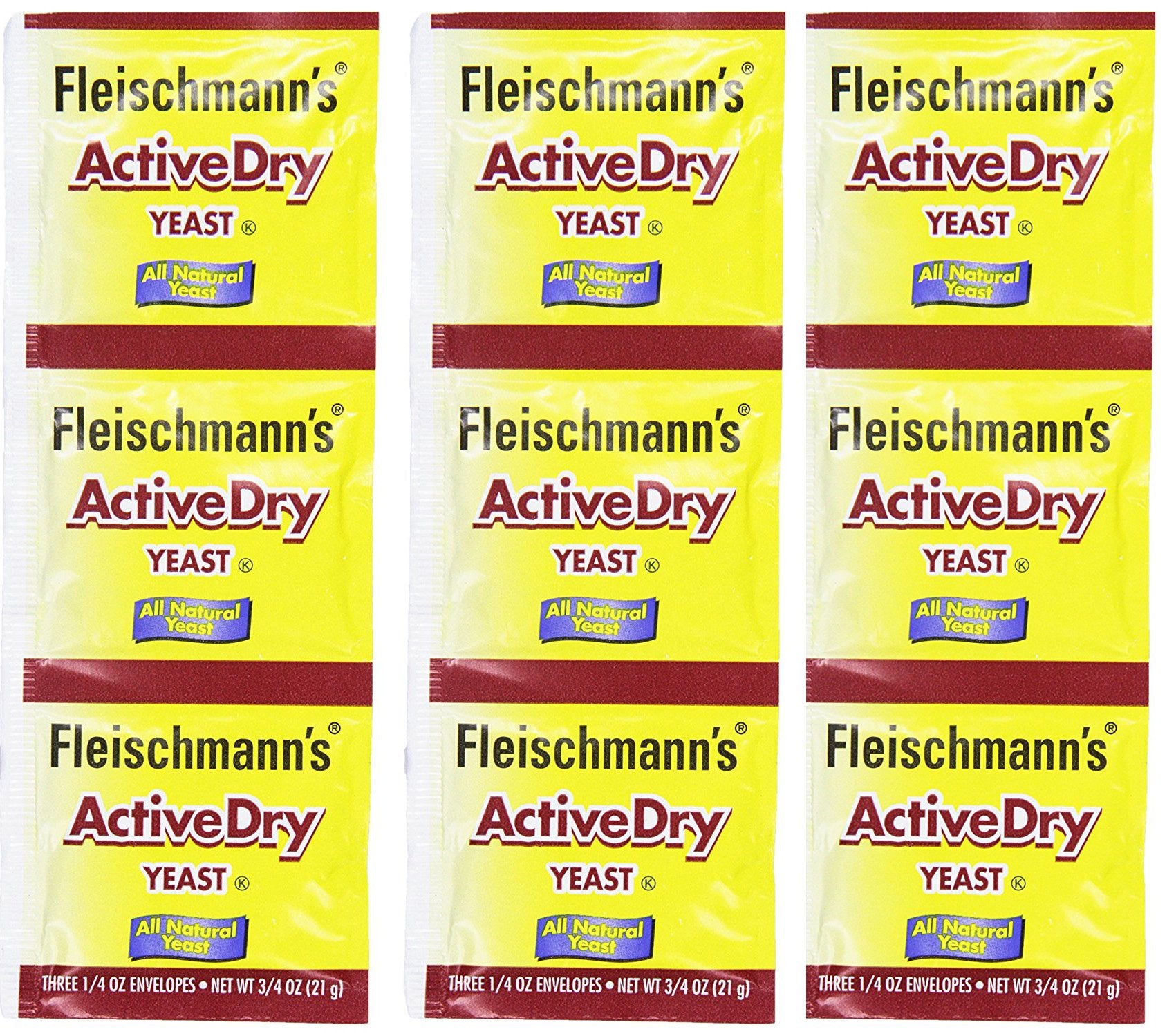 Fleischmann's aktive Trockenhefe, 7g, 9 Stück