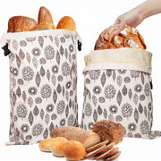 OHIYO Reusable Beeswax Bread Bags for Freezer & Refrigerator, 17"×13" Natural Beeswax-Lined Cotton Storage Bags Airtight Freshness Keeper for Homemade, Bakery Essentials (2 Pack)