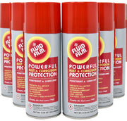 Fluid Film Rust & Corrosion Protection, Metal Surface Penetrant & Lubricant, Marine, Automotive, Industrial, Home, 11.75 Oz Aerosol Spray (Pack of 6)
