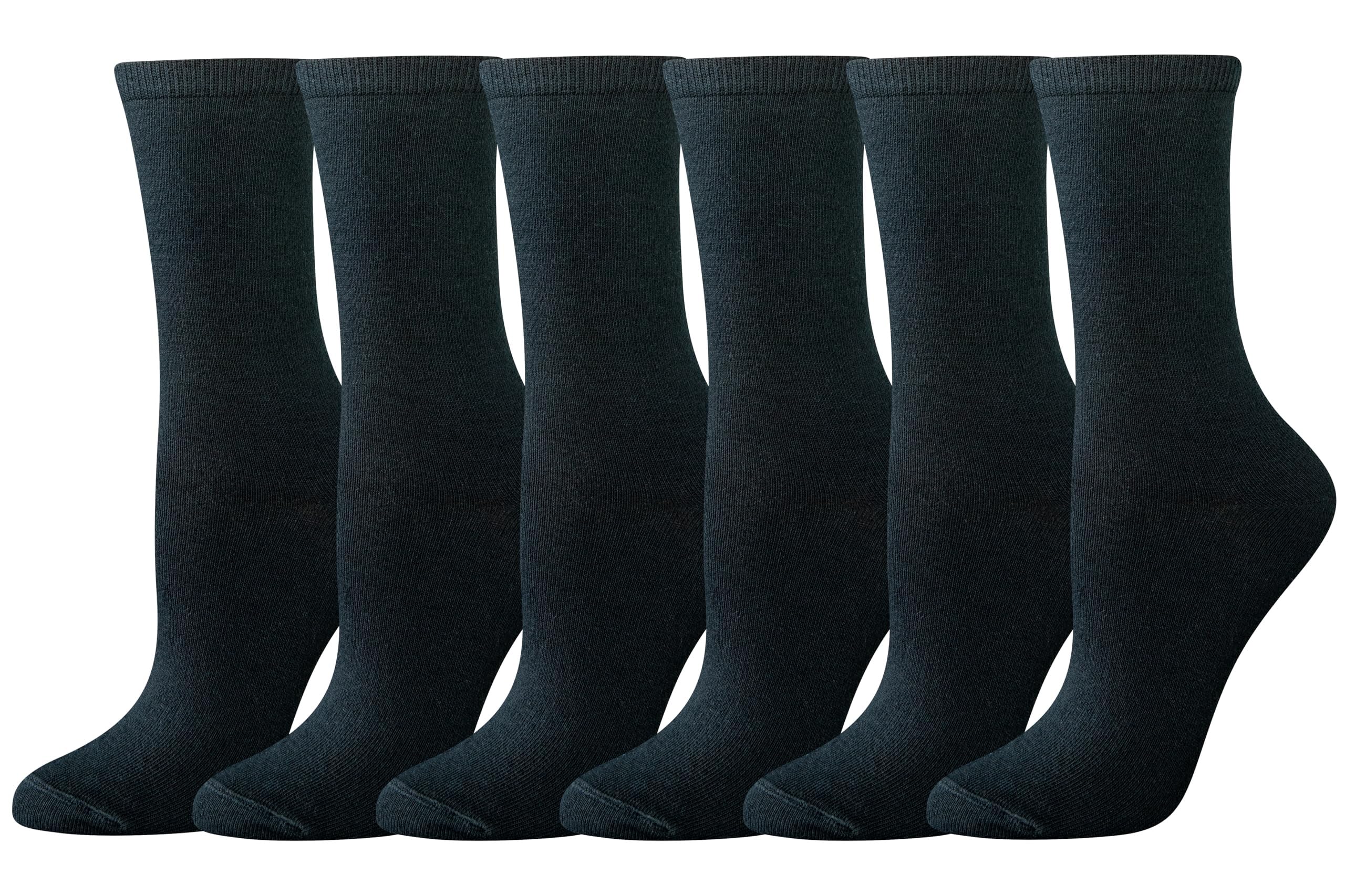 Amazon Essentials Damen Socken, Baumwolle, 6 Paar, Schwarz, 39-42
