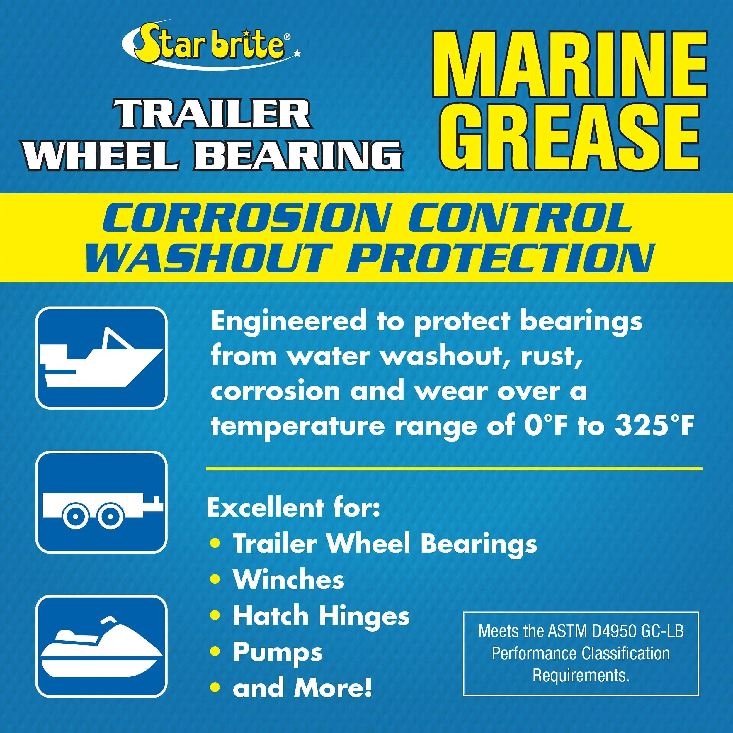 STAR BRITE Wheel Bearing Grease - Boat Trailer Marine Grade - 14 OZ Grease Gun Cartridge (026014)