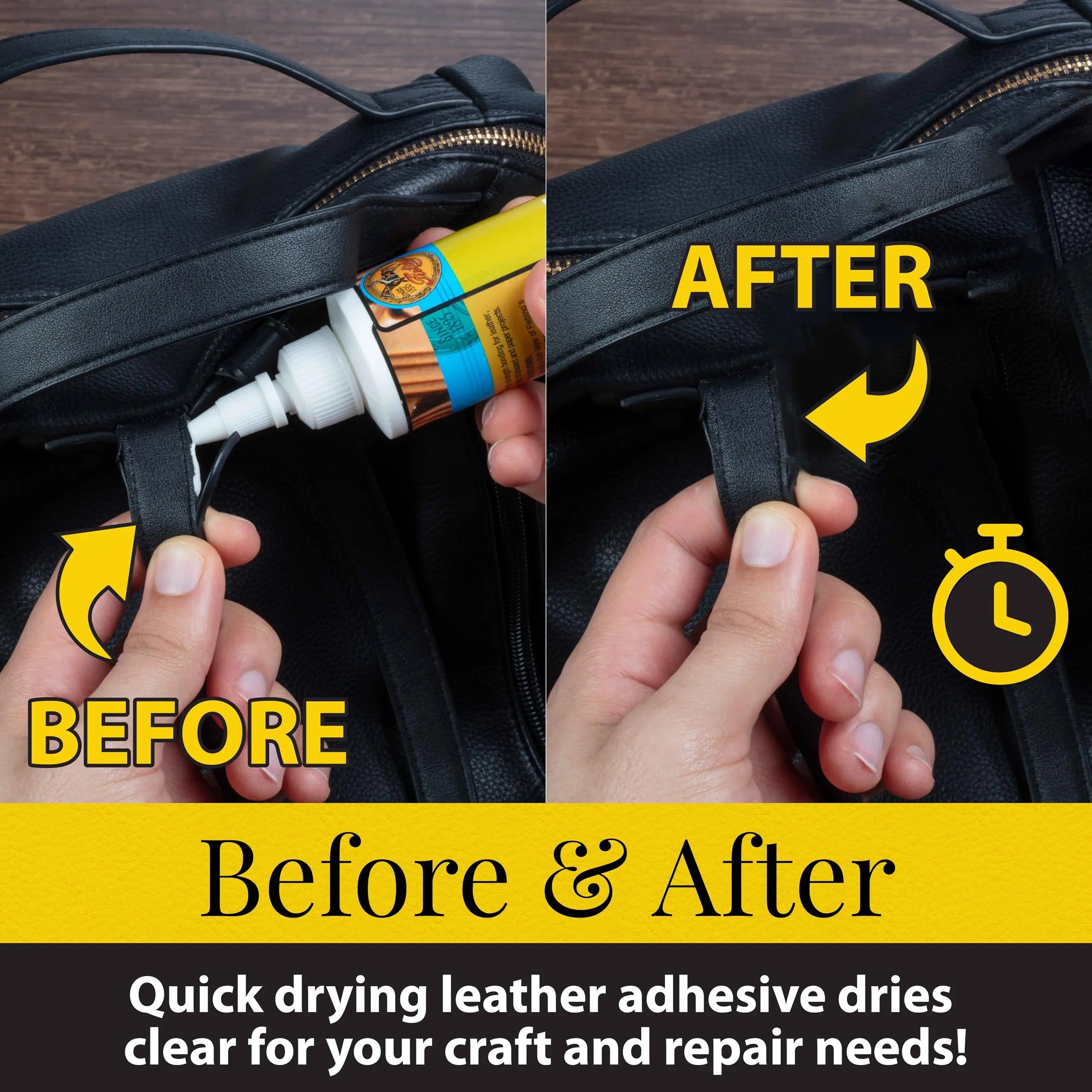 Fiebing's Leathercraft Cement - 4 oz Leather Glue Adhesive - Quick Drying, High Strength, Flexible, Permanent Bonding Leather Repair for Jackets, Shoes, Furniture, Purse - Non-Toxic & Non-Flammable
