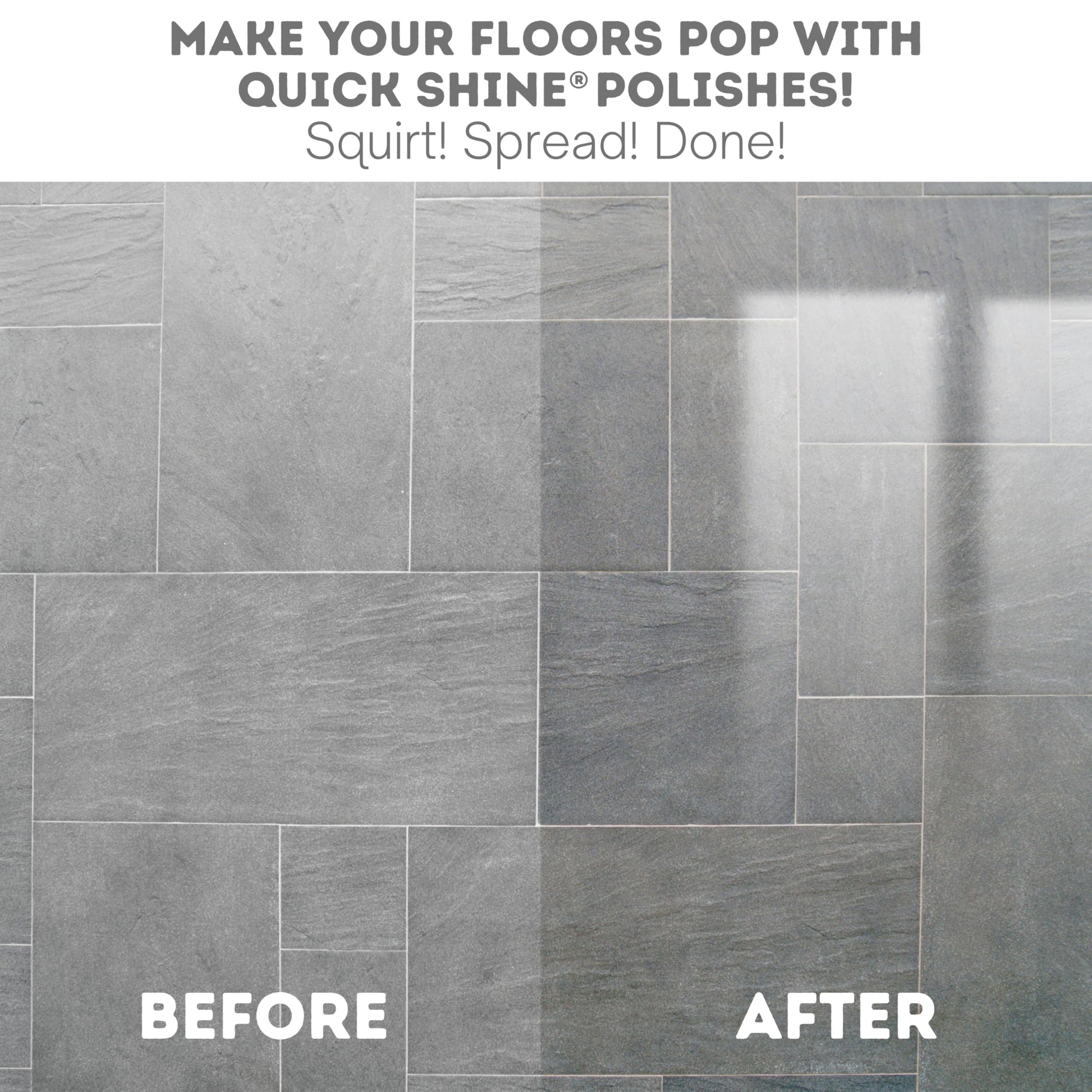 Quick Shine Multi Surface Floor Finish 64oz | Cleaner & Polish to use on Hardwood, Laminate, Luxury Vinyl Plank LVT, Tile & Stone | Safer Choice w/Clean Shine Technology | Shine-Protect-Refresh