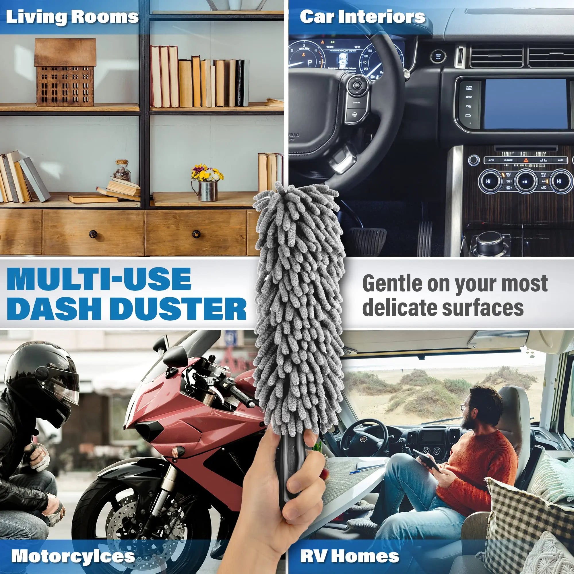 Interior Car Cleaner Duster Brush (Lint & Scratch Free) Car Accessories for Women