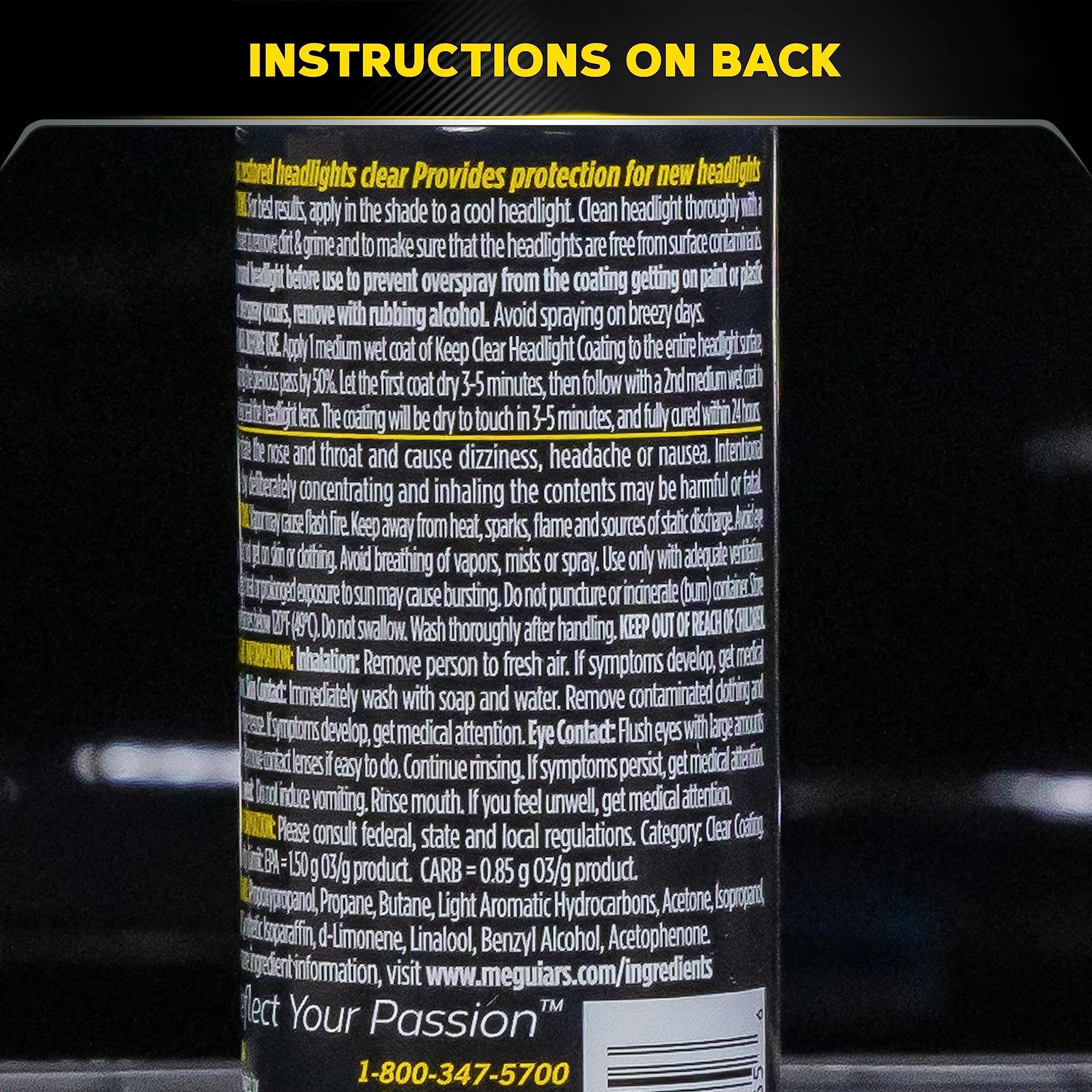 Meguiar's Keep Clear Headlight Coating, Maintain Like-New Clarity of Your Headlights with an Easy-to-Use Formula and UV Protection that Lasts All Year Long, 4 Ounce Aerosol