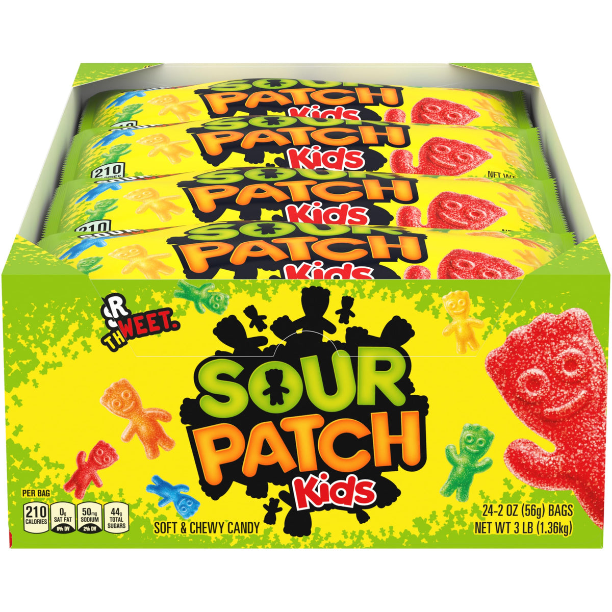 SOUR PATCH KIDS Weiche & zähe Süßigkeiten, Großpackung, 24 - 2 oz Beutel
