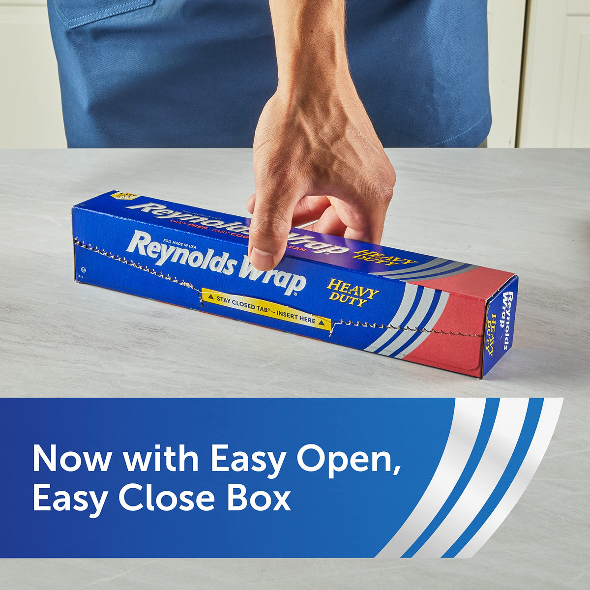 Reynolds Wrap Alufolie Rolle, extra stark, dicke und robuste Folie für zusätzliche Festigkeit und Haltbarkeit, sichere Lasche zum einfachen Öffnen und Schließen, 30,48 cm breit, 12,08 m².
