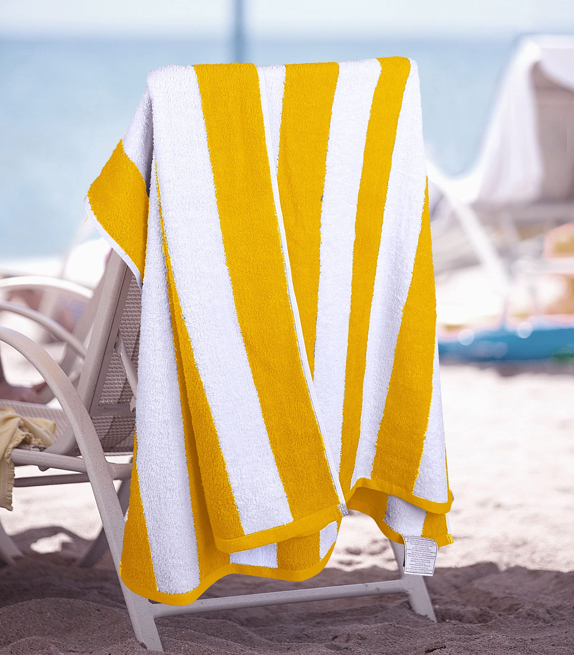 Utopia Towels 4 Pack Cabana Stripe Beach Towel, 30 by 60 Inches, Oversized 100% Ringspun Cotton Pool Towels, Highly Absorbent Bath Towels for Beach