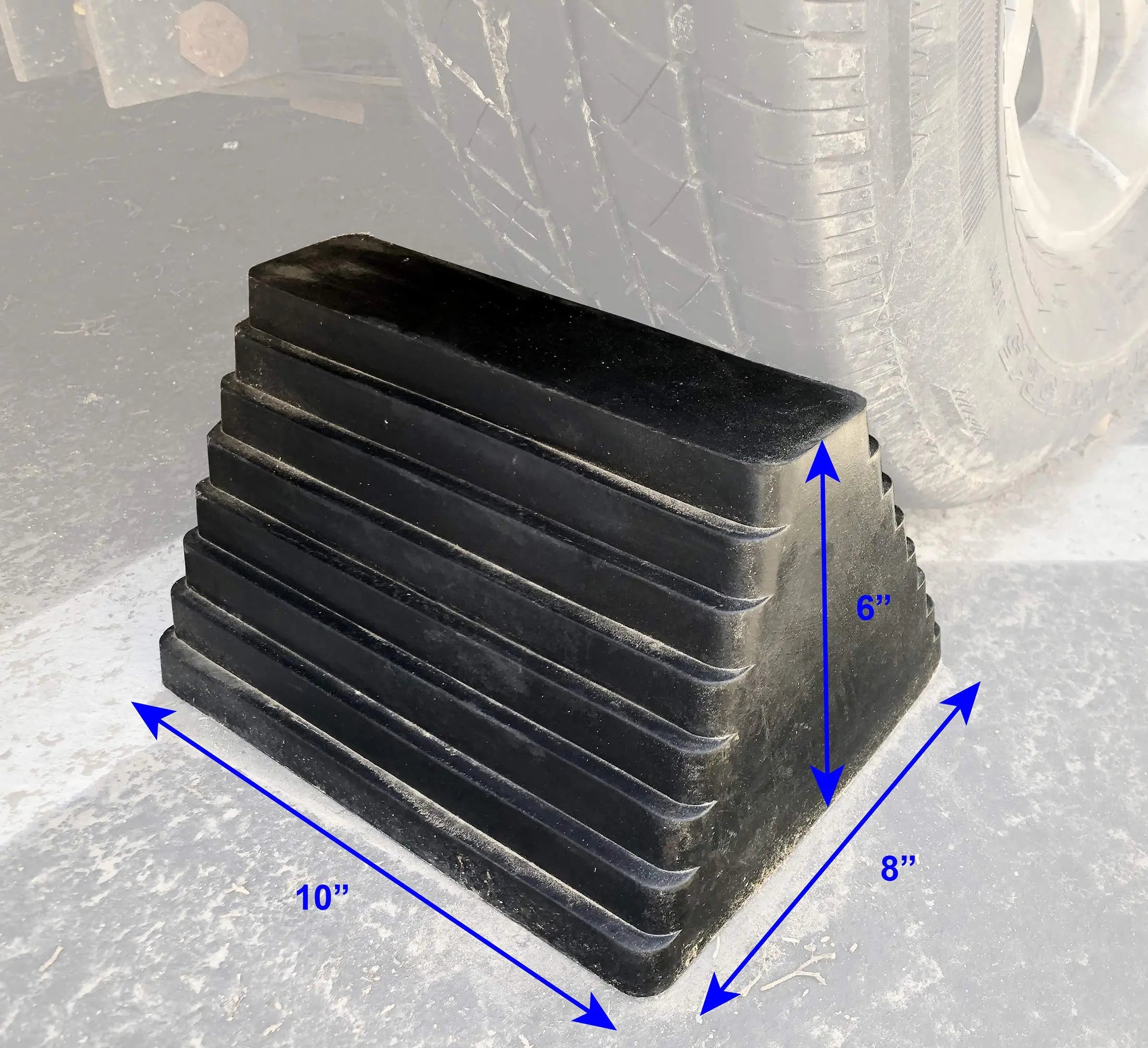 MaxxHaul 80681 Rubber Wheel Chocks 2-Pack – Heavy Duty, All-Weather, Non-Slip, Oil-Resistant with Steel Eyebolt – for Trailers, Cars, Motorcycles, RVs – 10” x 8” x 6”