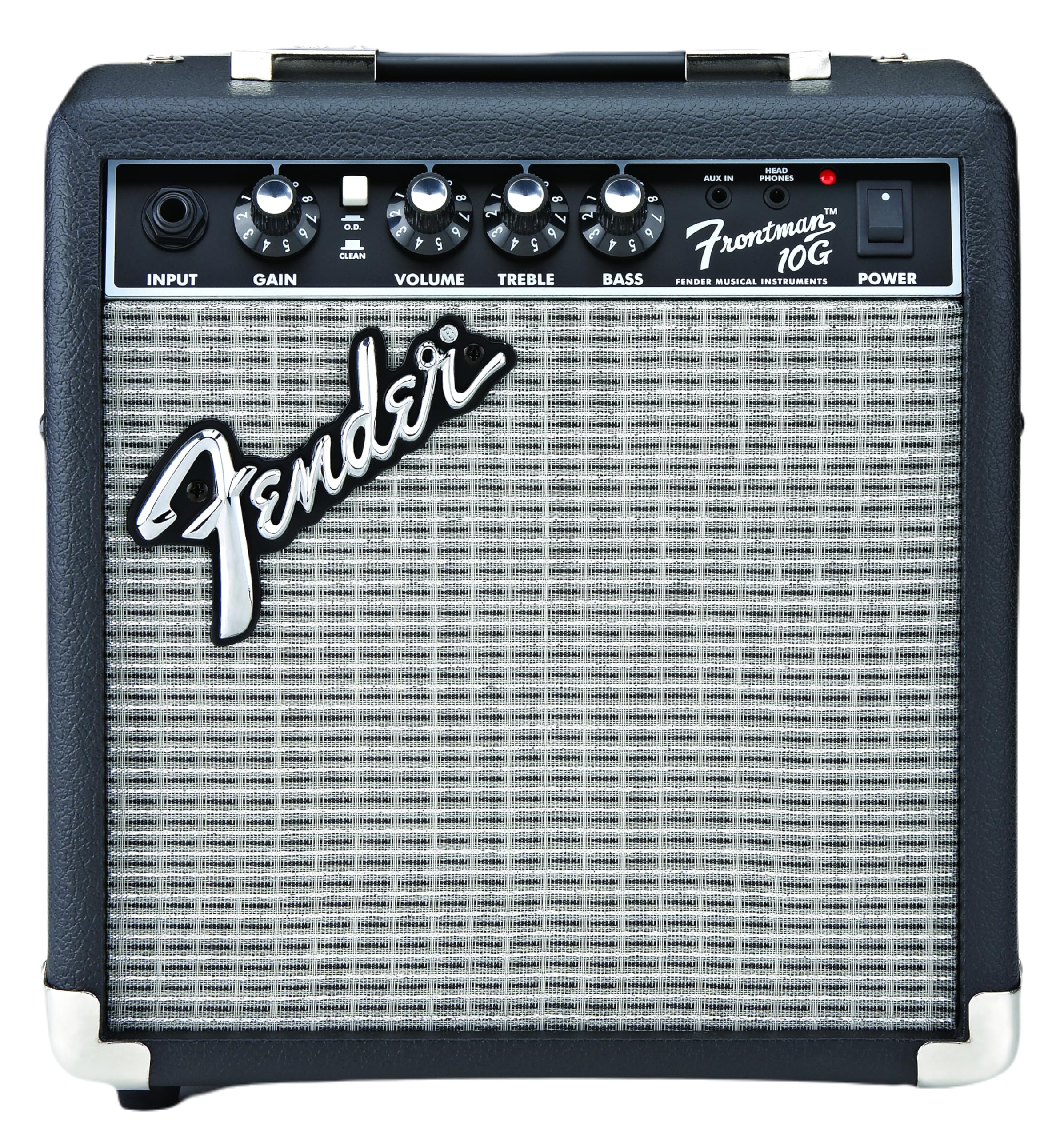Fender Frontman 10G Gitarrenverstärker, 10 Watt, mit 2 Jahren Garantie, 6 Zoll Fender Special Design Lautsprecher, 5,75T x 10,25B x 11H Zoll